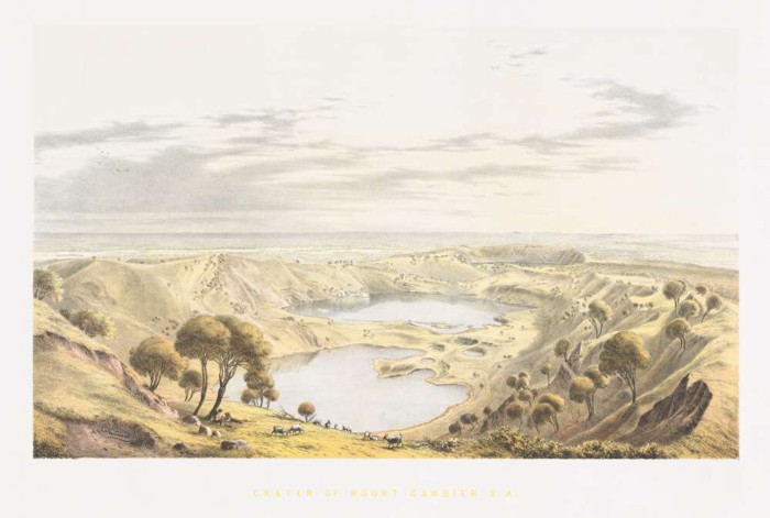 Crater of Mount Gambier, South Australia, 1867 [picture] / E. v. Guérard 